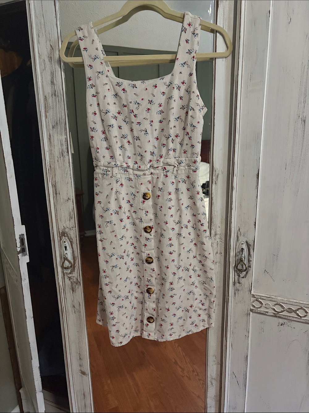 Monteau Cream Floral Button-Front Sundress